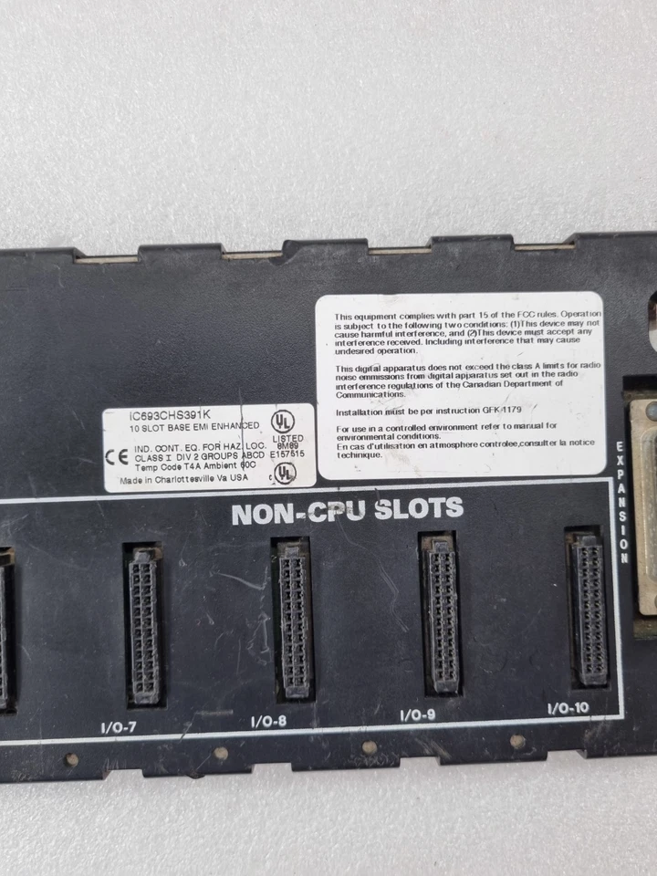 GE FANUC IC693CHS391K 10 SLOT BASE EMI ENHANCED BASE UNIT MADE IN USA